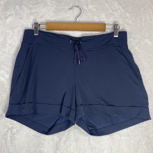 ATHLETIC DRAWSTRING  CUFF‎ BOTTOM SHORTS Navy Blue Size Medium